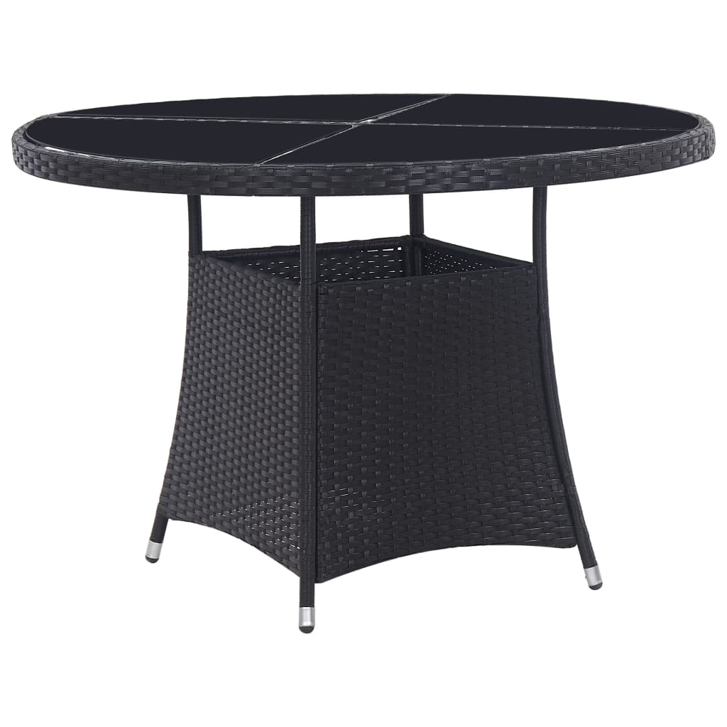

vidaXL 7-delige Tuinset met kussens poly rattan zwart