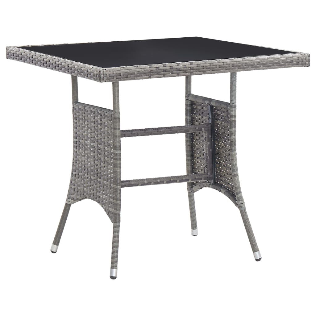 vidaXL Table de jardin Anthracite 80x80x74 cm Résine tressée