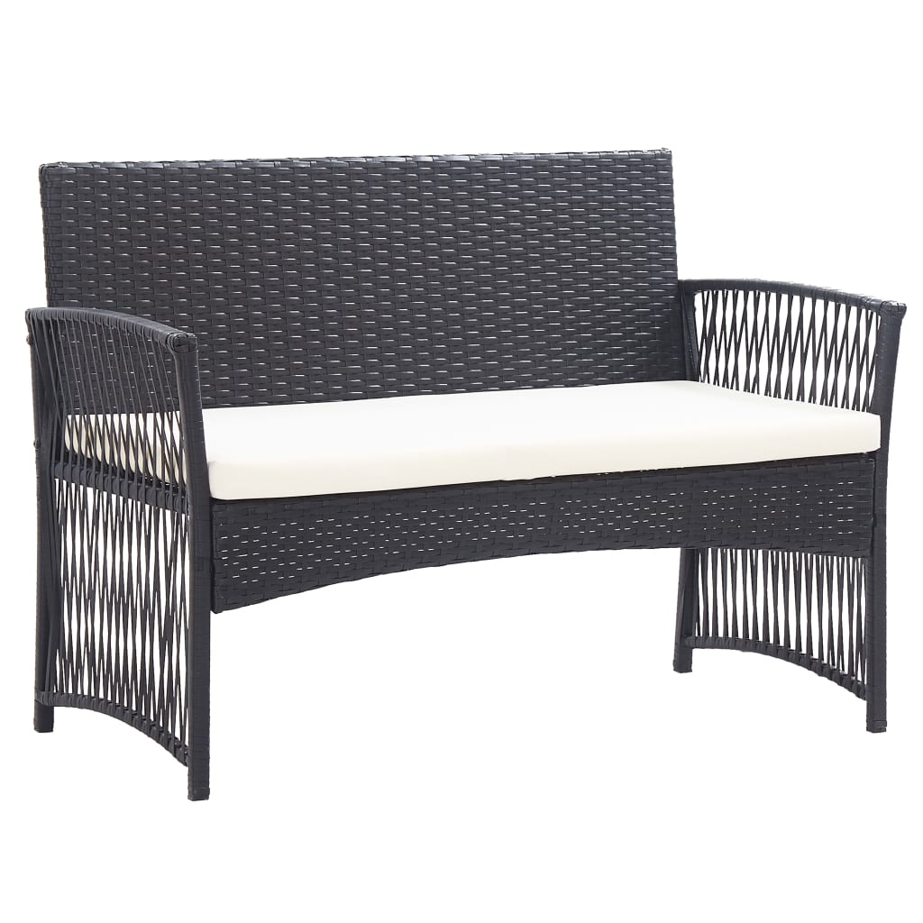 Thumbnail - vidaXL 4-tlg. Garten-Lounge-Set mit Auflage Poly Rattan Schwarz