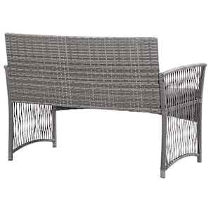4dílná zahradní sedací souprava s polstry polyratan antracitová - obrázek 11
