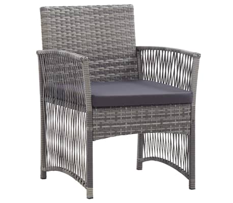 vidaXL Fauteuils de jardin coussins lot de 2 Anthracite R&eacute;sine tress&eacute;e