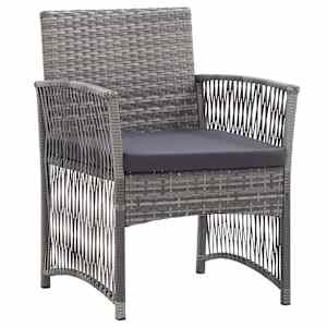 vidaXL Fauteuils de jardin coussins lot de 2 Anthracite R&eacute;sine tress&eacute;e