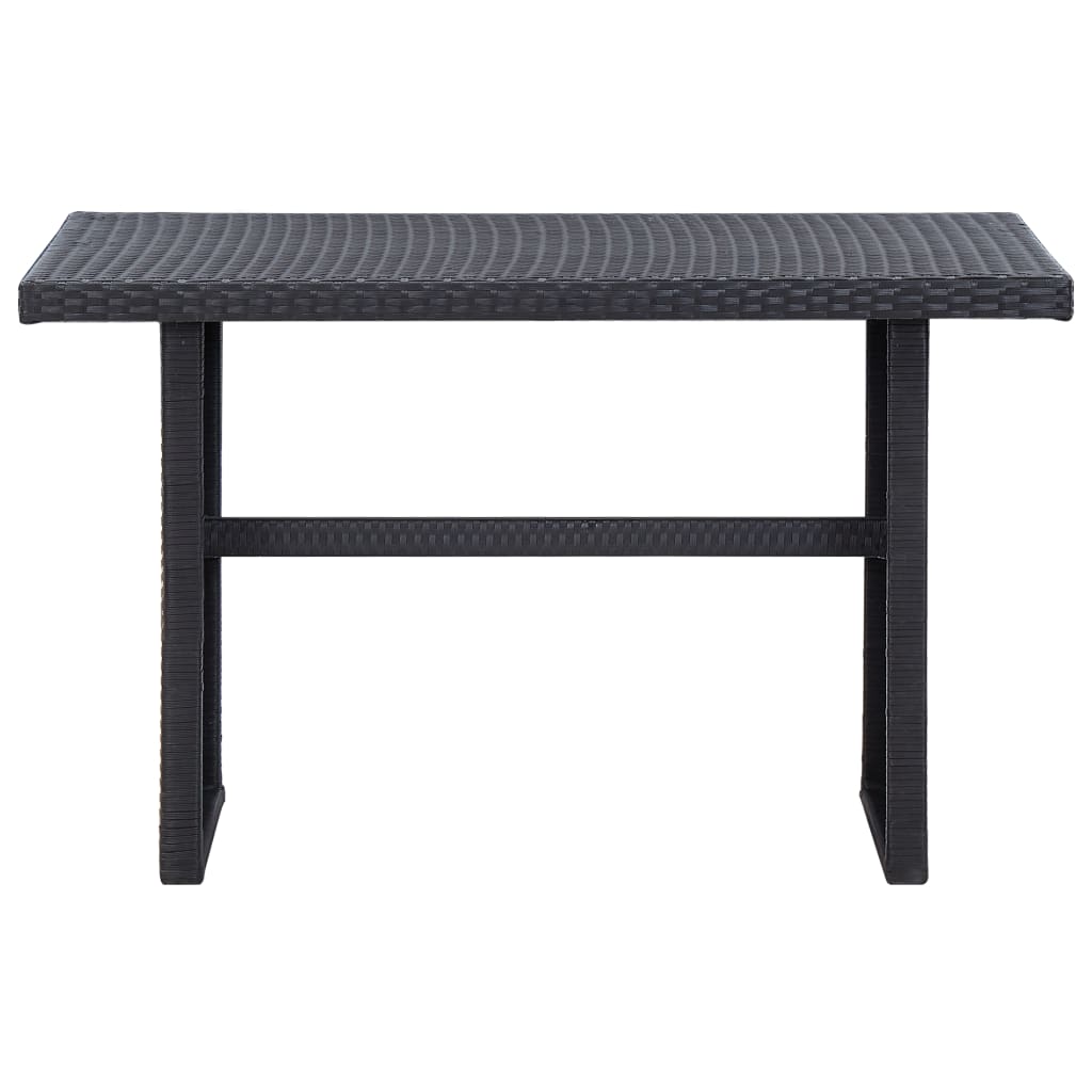 vidaXL Table de jardin Noir 110x60x74 cm Résine tressée