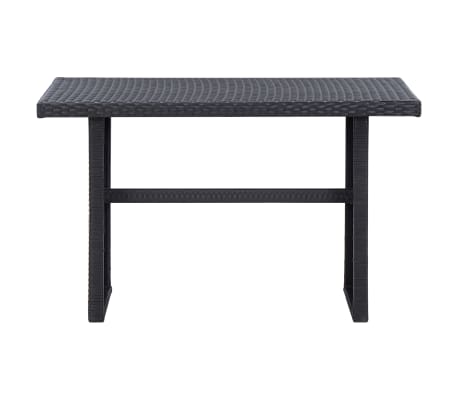 vidaXL dārza galds, melns, 110x60x67 cm, PE rotangpalma