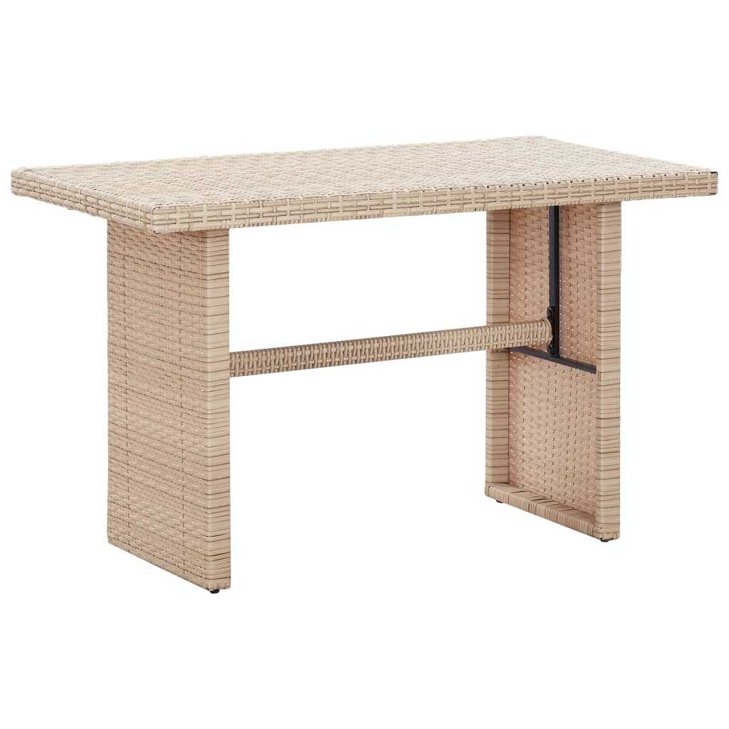 vidaXL havebord 110x60x67 cm polyrattan beige