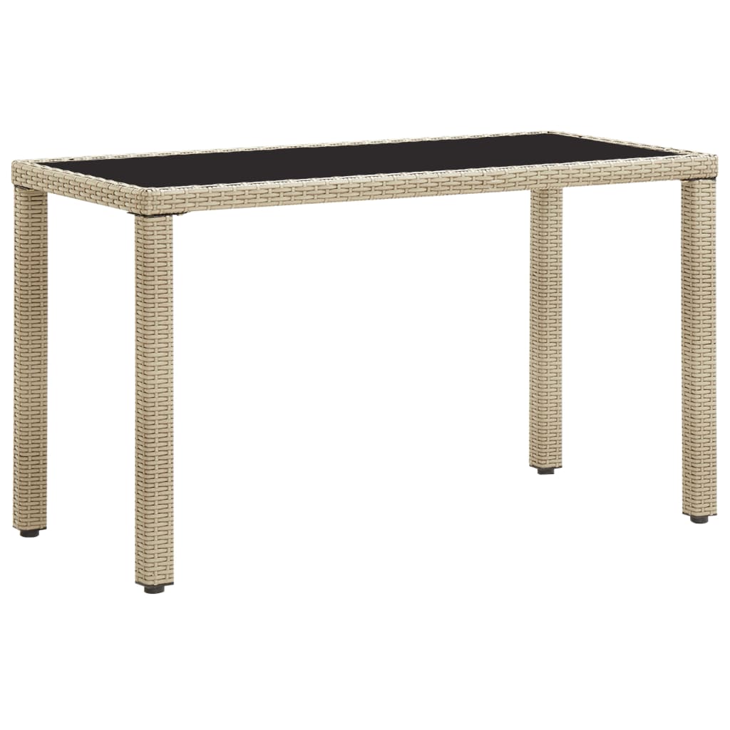  Záhradný stôl, béžový 123x60x74 cm, polyratan