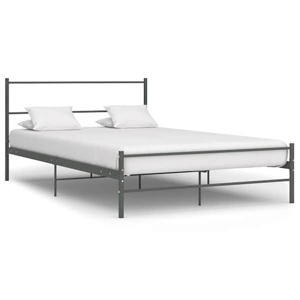 vidaXL voodiraam, hall, metall, 120 x 200 cm