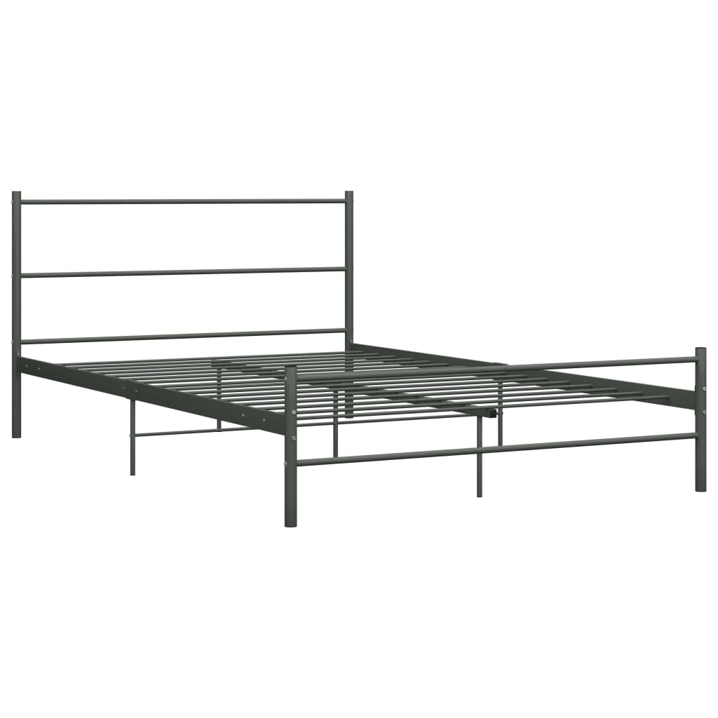 vidaXL Bedframe metaal grijs 120x200 cm