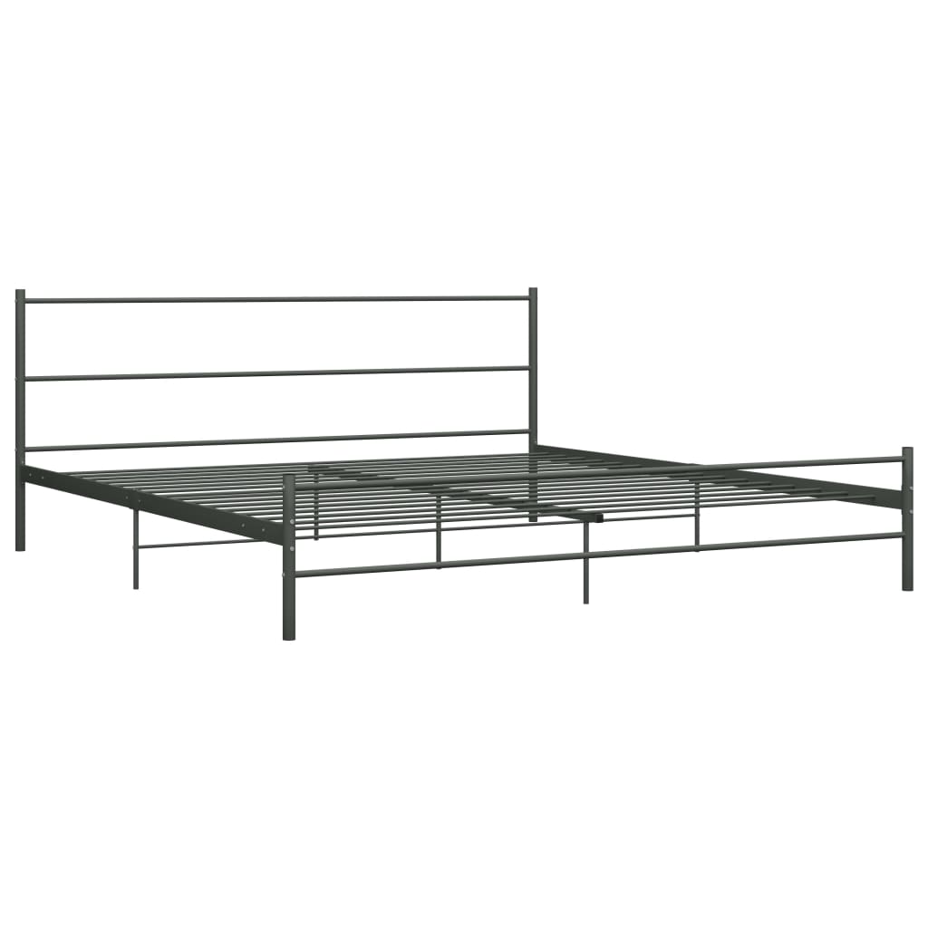 vidaXL Bedframe metaal grijs 200x200 cm afbeelding