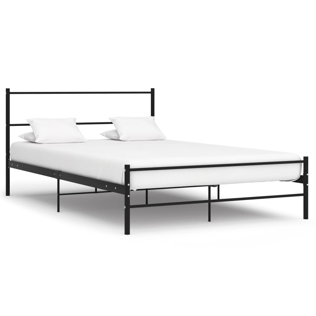 vidaXL Cadru de pat, negru, 120 x 200 cm, metal vidaXL imagine 2022