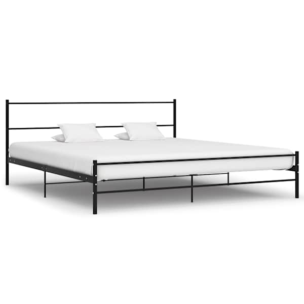 vidaXL voodiraam, must, metall, 200 x 200 cm