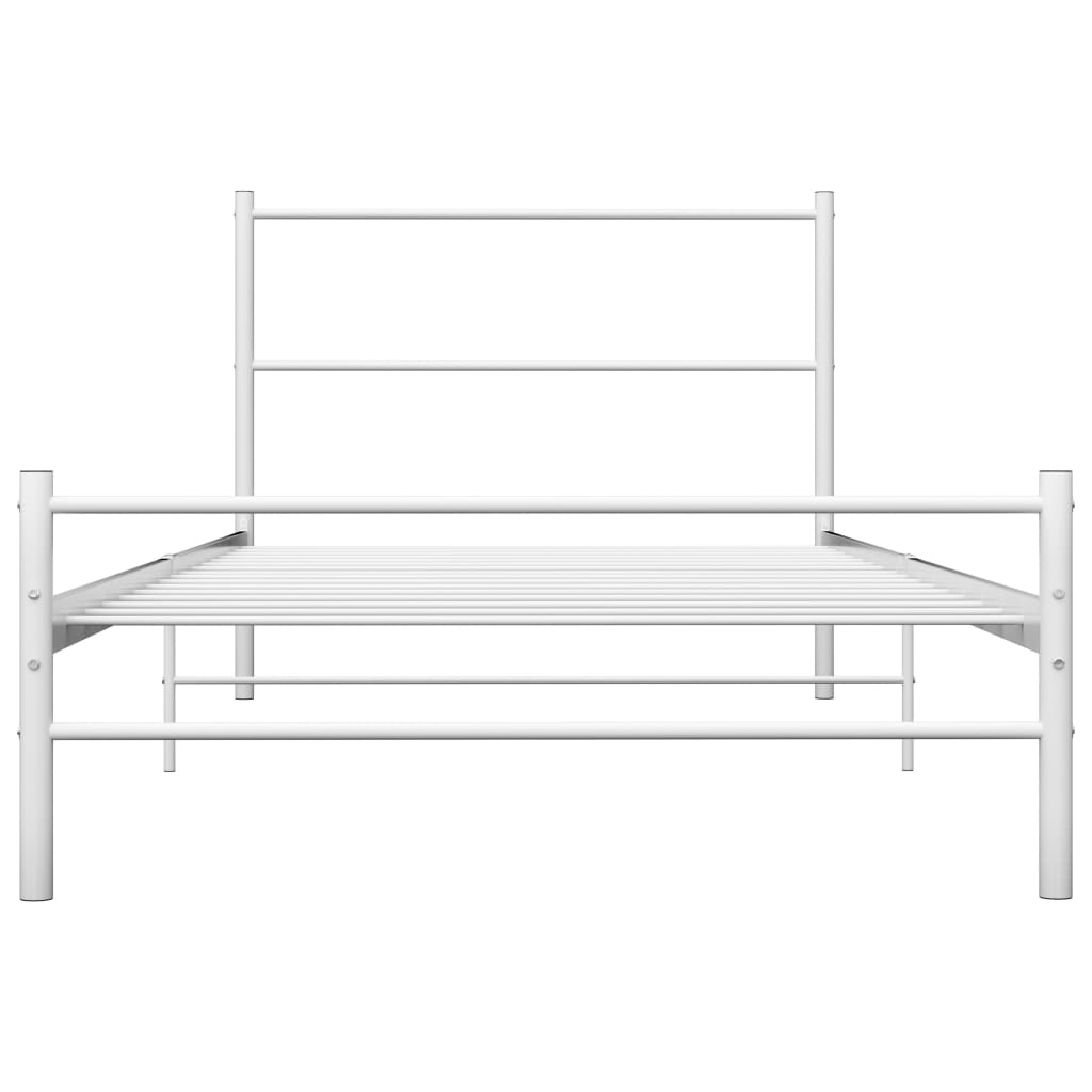 Alternativ bild 3 för VidaXl Sängram Vit Metall Huvudända 90X200 Cm