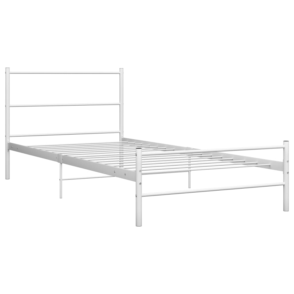 Thumbnail - vidaXL Bettgestell Weiß Metall 100 × 200 cm