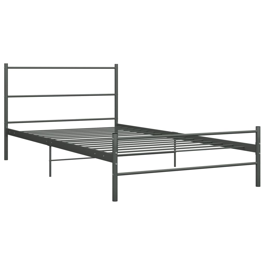 

vidaXL Bedframe metaal grijs 90x200 cm