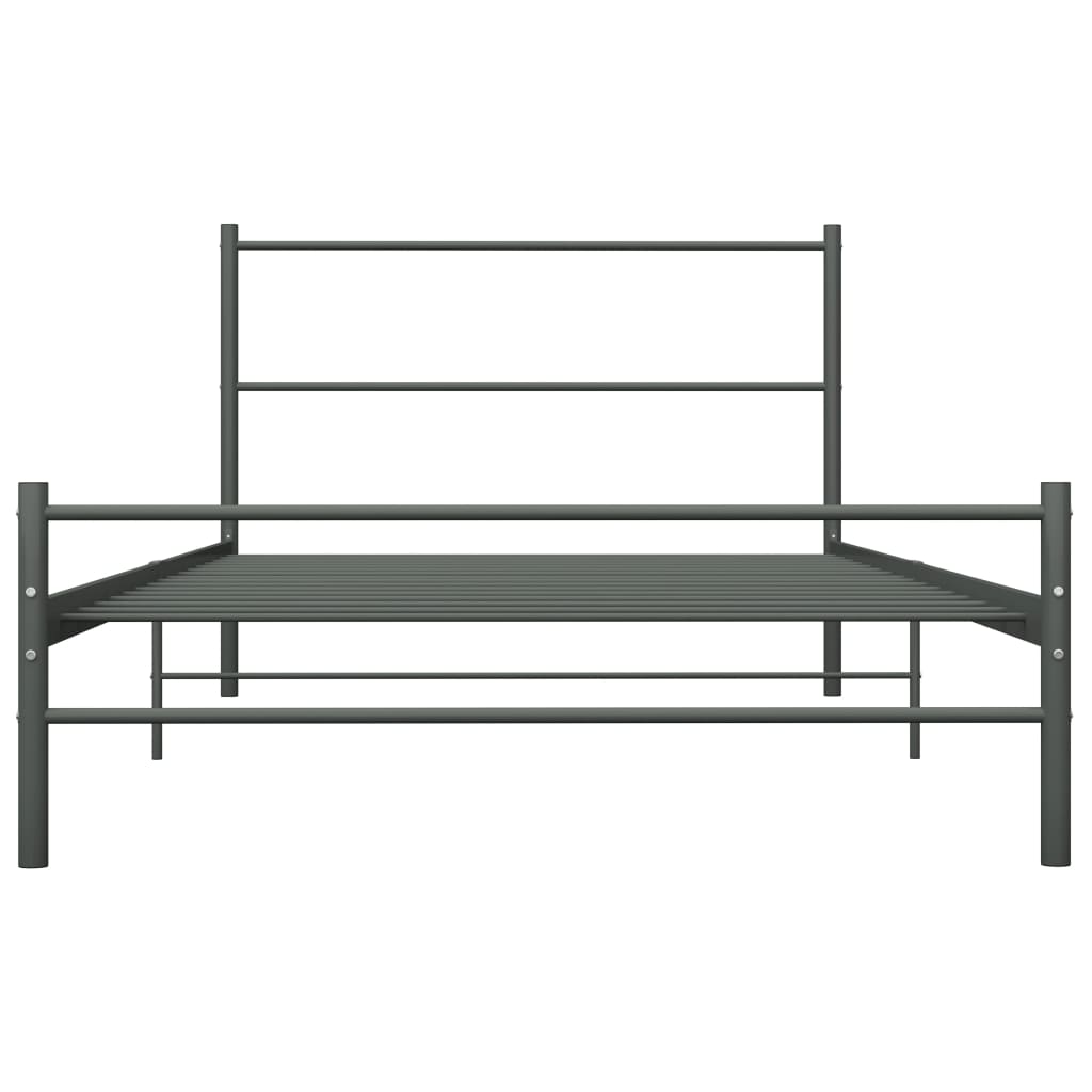 Thumbnail - vidaXL Bettgestell Grau Metall 90×200 cm