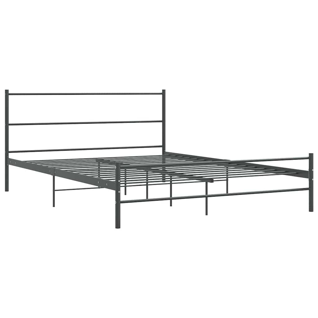vidaXL Sängynrunko ilman patjaa harmaa metalli 140x200 cm