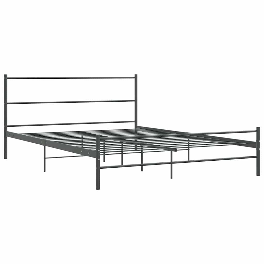 vidaXL Sängynrunko ilman patjaa harmaa metalli 140x200 cm