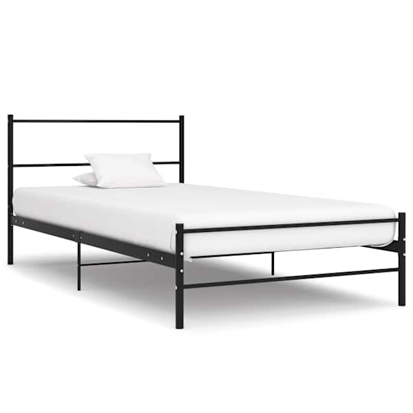 vidaXL voodiraam must metallist 90 x 200 cm