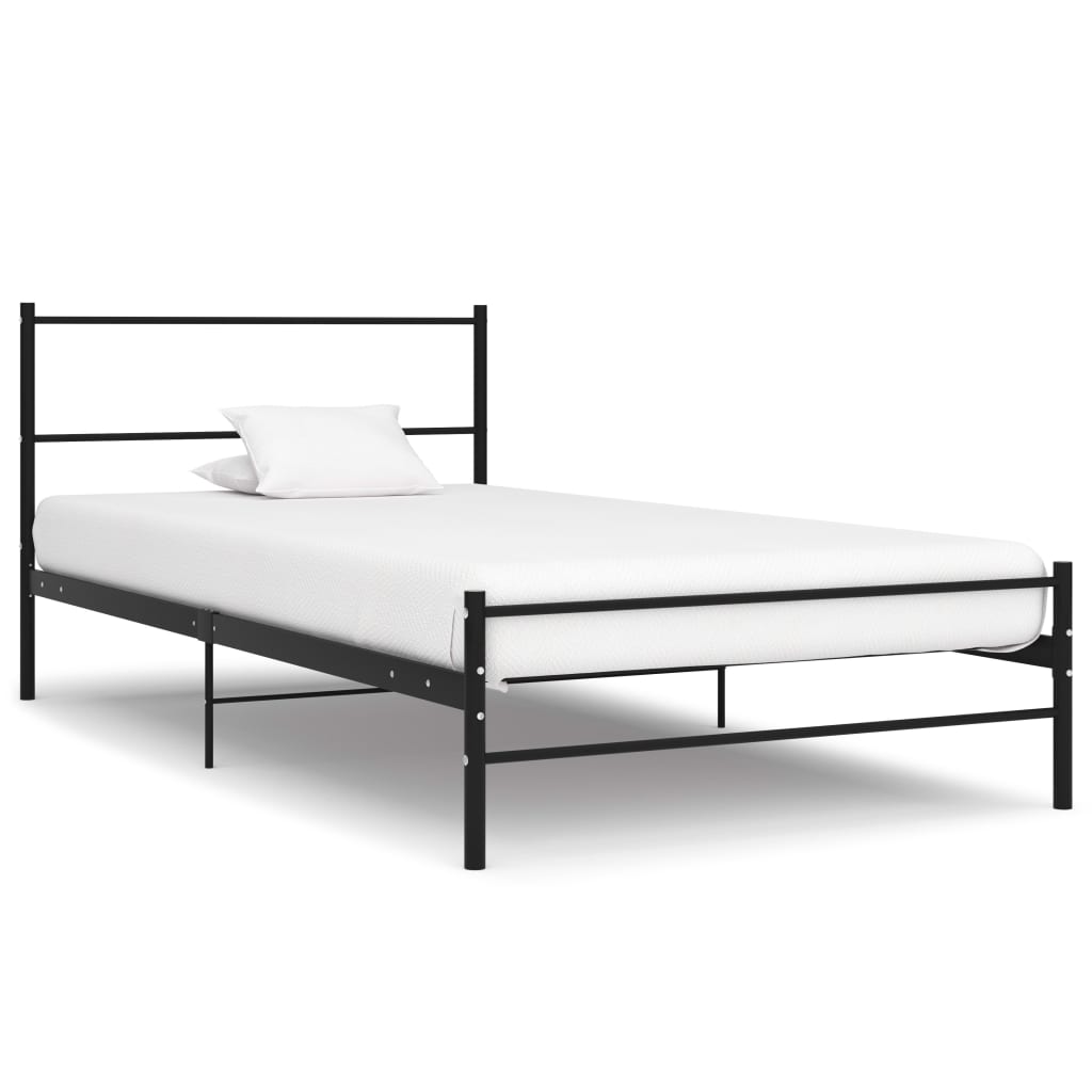 vidaXL Sängynrunko musta metalli 90x200 cm