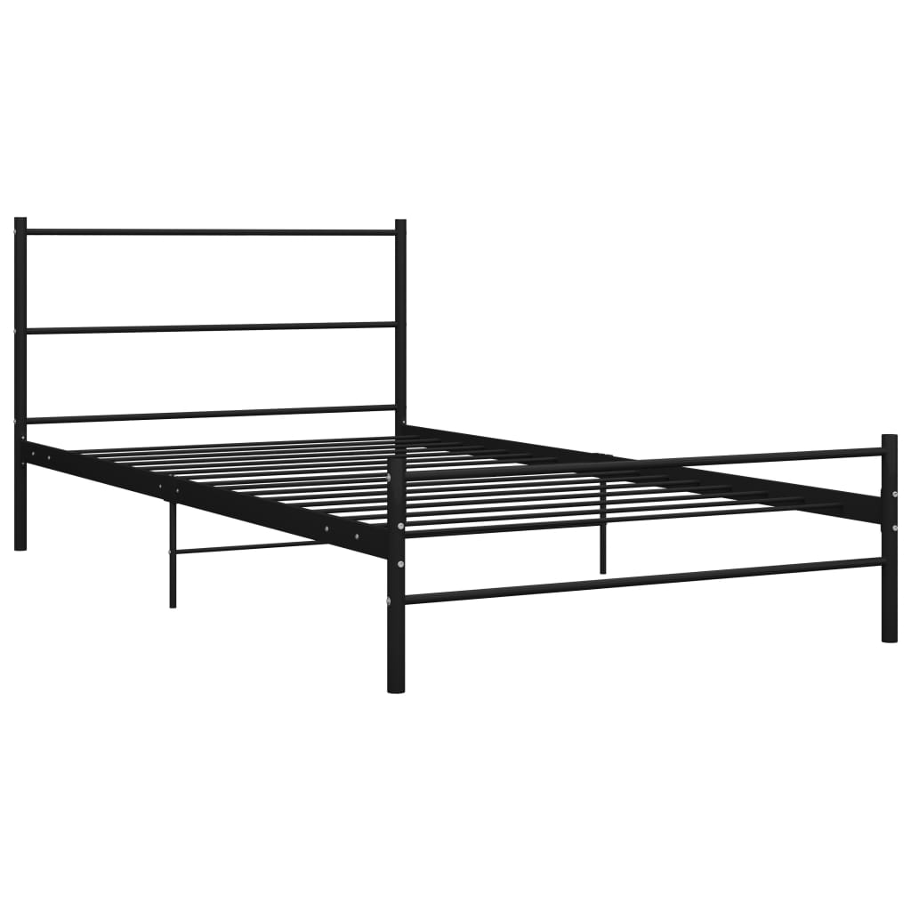 Thumbnail - vidaXL Bettgestell Schwarz Metall 90×200 cm
