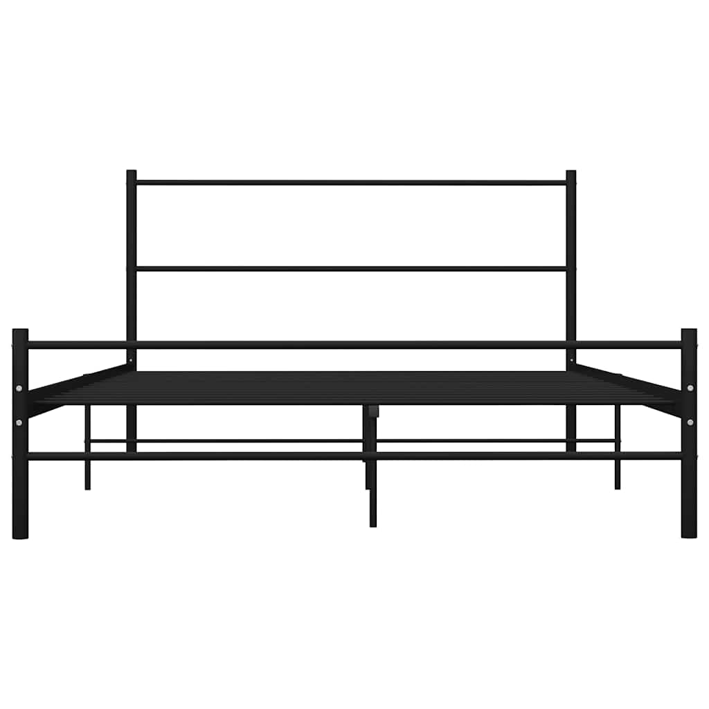 Thumbnail - vidaXL Bettgestell mit Kopfteil ohne Matratze Schwarz 140x200cm Metall