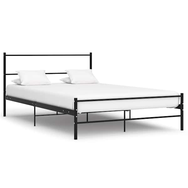 vidaXL voodiraam, must, metallist, 160 x 200 cm