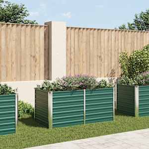 Dvignjeno cvetlično korito 160x80x77 cm pocinkano jeklo zeleno