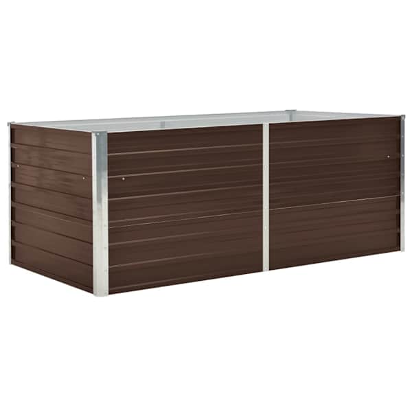 vidaXL k&otilde;rge peenrakast 160x80x45 cm, tsingitud teras, pruun