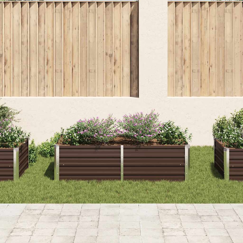 vidaXL Plantenbak verhoogd 160x80x45 cm gegalvaniseerd staal bruin afbeelding