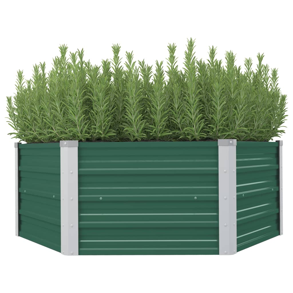 Photos - Flower Pot VidaXL Raised Garden Bed 50.8"x50.8"x18.1" Galvanized Steel Green 