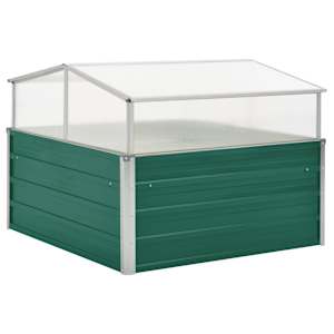 vidaXL kasvuhoone roheline 100 x 100 x 77 cm, tsingitud teras