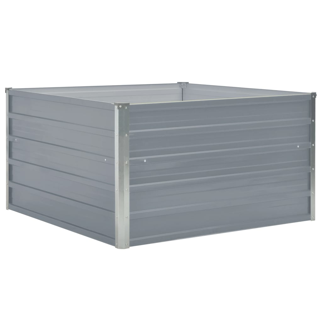 vidaXL Plantenbak verhoogd 100x100x45 cm gegalvaniseerd staal grijs afbeelding