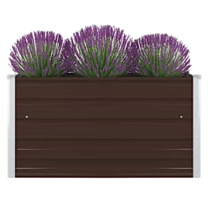 vidaXL k&otilde;rge peenrakast 100 x 100 x 45 cm, tsingitud teras, pruun