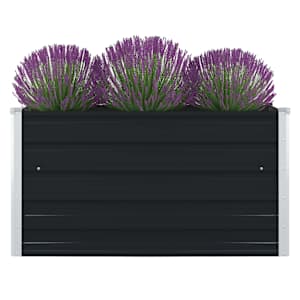 vidaXL k&otilde;rge peenrakast 100x100x45 cm, tsingitud teras, antratsiithall