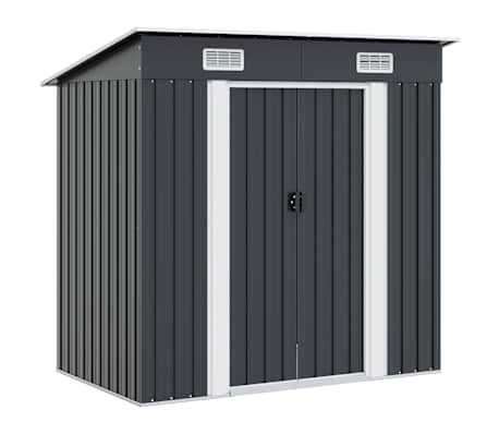 vidaXL Garden Shed Anthracite Steel Building Outdoor Garage Storage