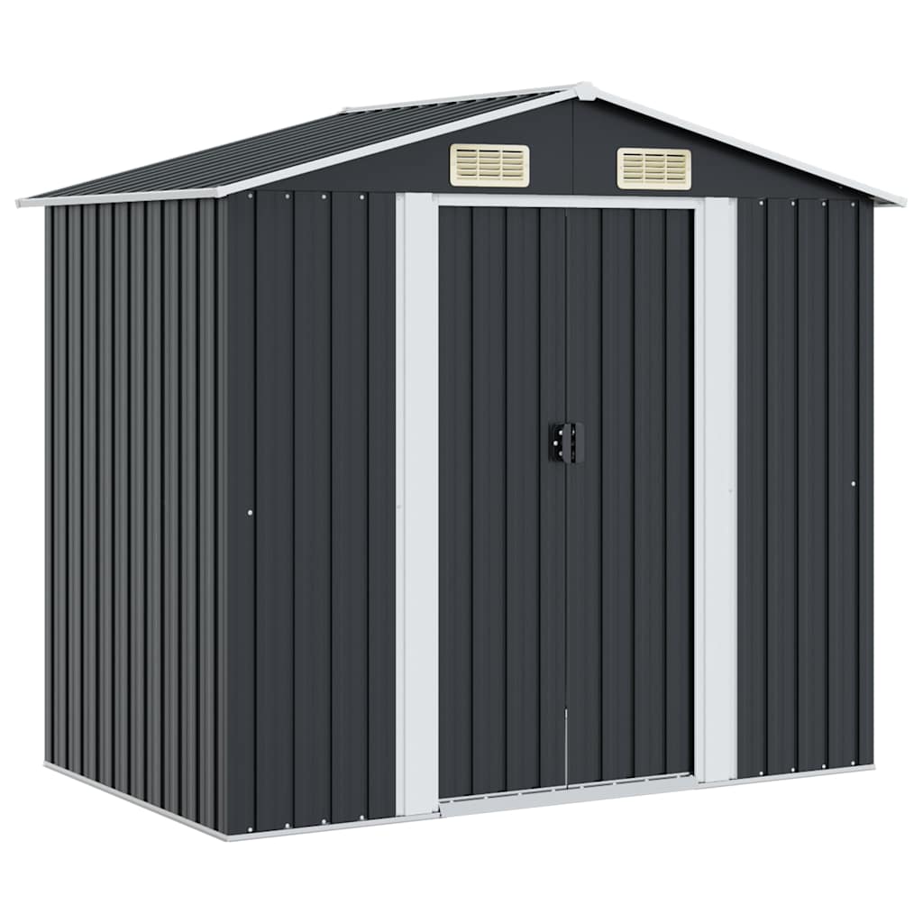 vidaXL Zahradní domek na nářadí antracitový ocel 204 x 132 x 186 cm