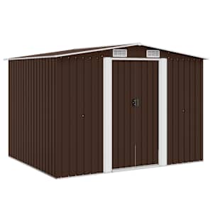 vidaXL aiakuur pruun, 257 x 205 x 178 cm, teras