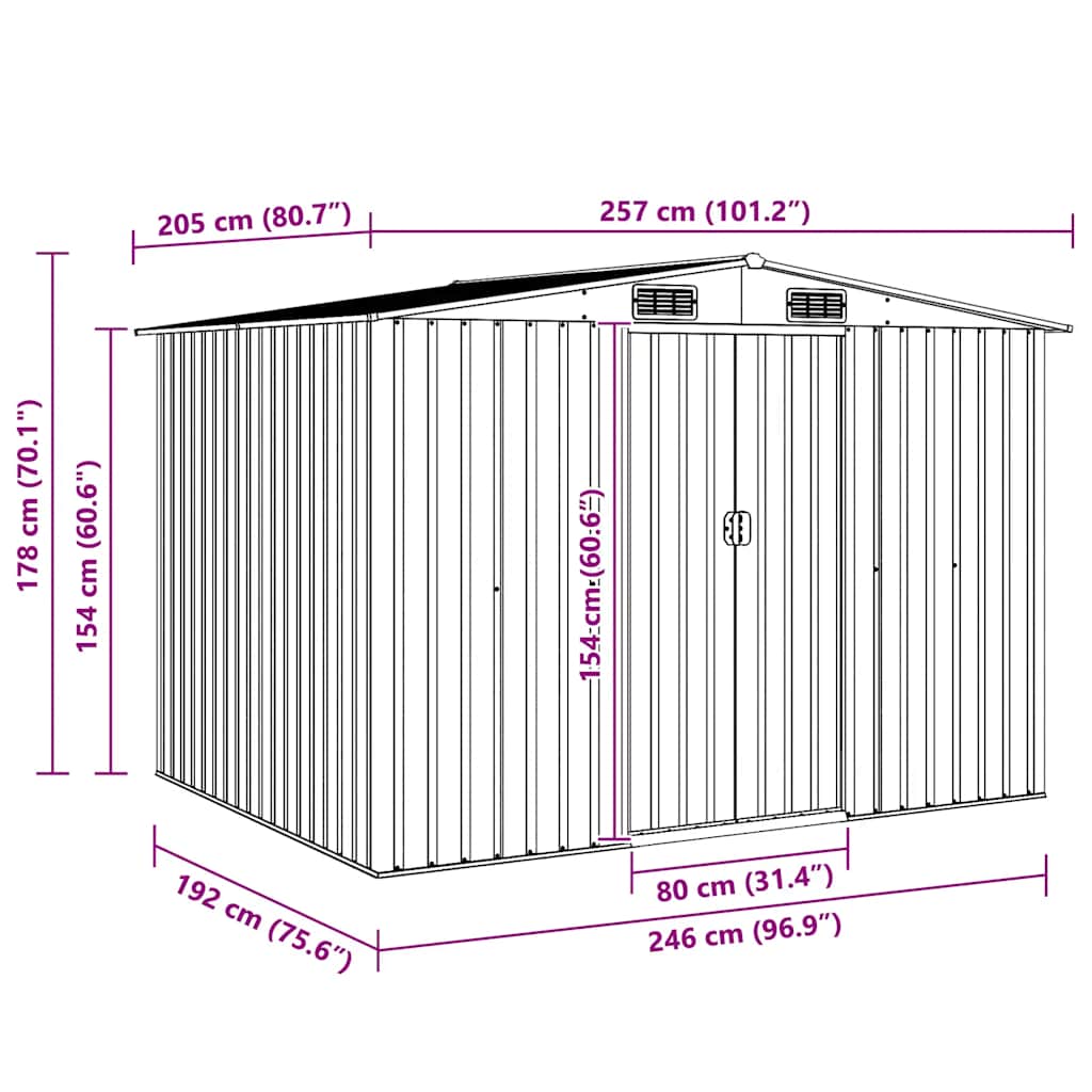 opbevaringsskur til haven 257x205x178 cm stål brun 9 8719883756738 g en hd 9