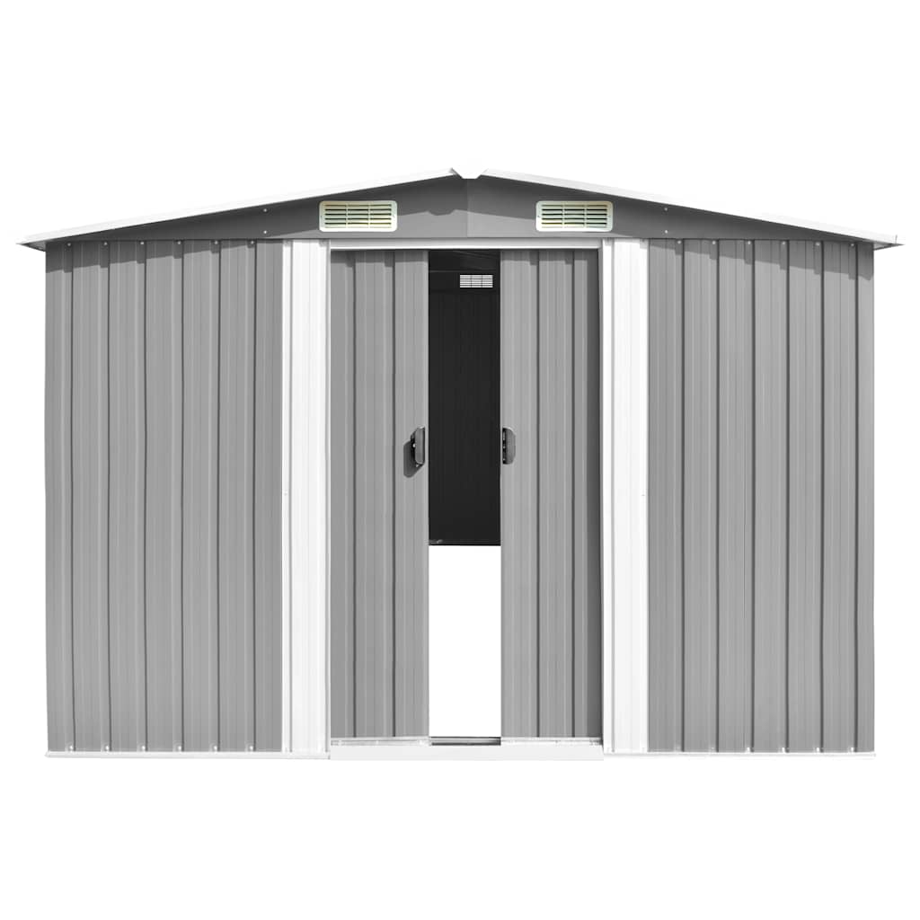 vidaXL Tuinschuur 257x779x181 cm gegalvaniseerd staal grijs afbeelding