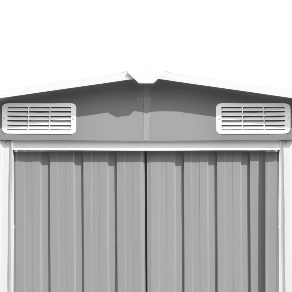 vidaXL Garden Shed Gray 101.2"x389.8"x71.3" Galvanized steel