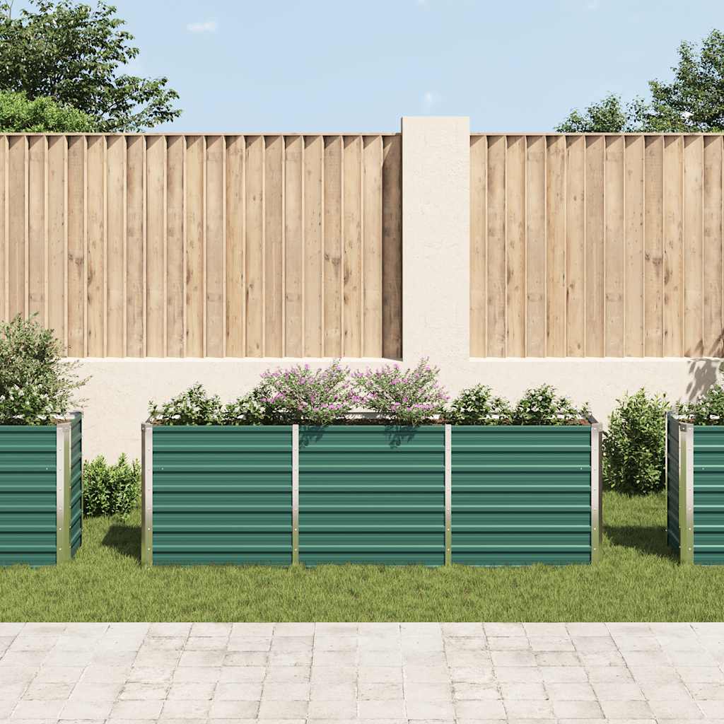 vidaXL Plantenbak verhoogd 240x40x77 cm gegalvaniseerd staal groen afbeelding