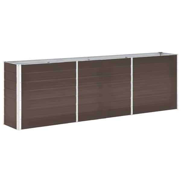 vidaXL taimelava, tsingitud teras, 240 x 40 x 77 cm, pruun