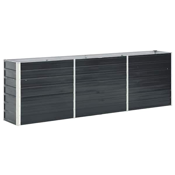 vidaXL taimelava, tsingitud teras, 240 x 40 x 77 cm, antratsiithall