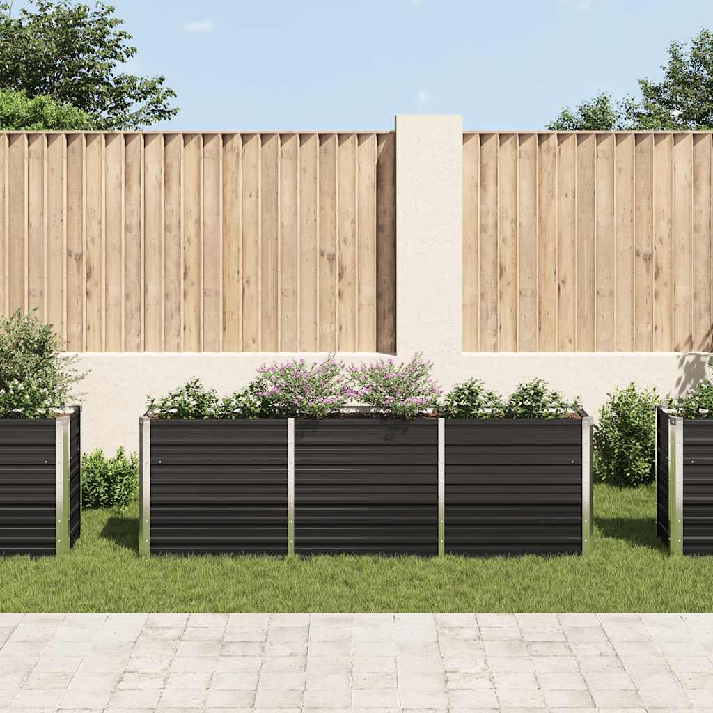 vidaXL Plantenbak verhoogd 240x40x77 cm gegalvaniseerd staal antraciet afbeelding