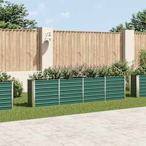 Dvignjeno cvetlično korito 320x40x77 cm pocinkano jeklo zeleno