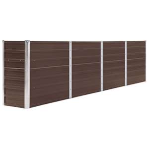 vidaXL k&otilde;rge peenrakast 320 x 40 x 77 cm, tsingitud teras, pruun