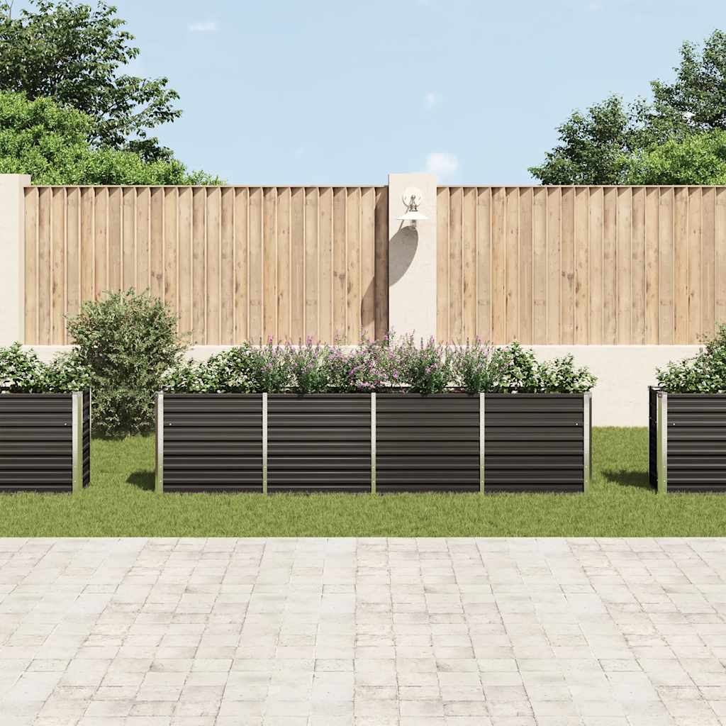 

vidaXL Plantenbak verhoogd 320x40x77 cm gegalvaniseerd staal antraciet