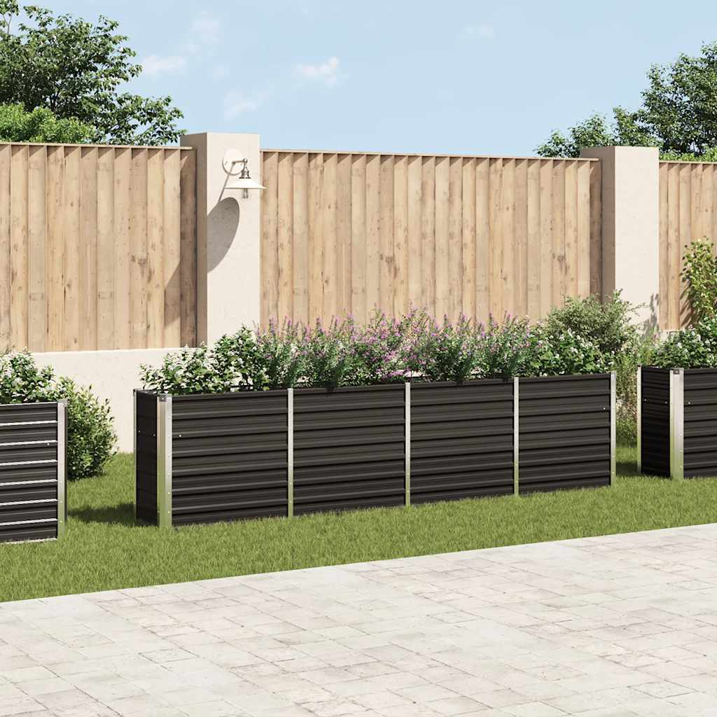 vida XL Hochbeet 320 x 40 x 77 cm Verzinkter Stahl Anthrazit
