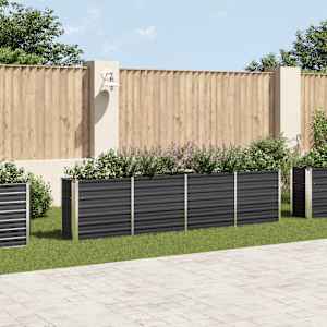 Dvignjeno cvetlično korito 320x40x77cm pocinkano jeklo antracit