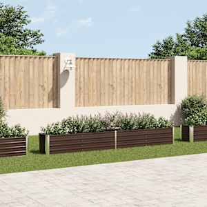 Visoka greda pocinkano jeklo 320x40x45 cm rjava